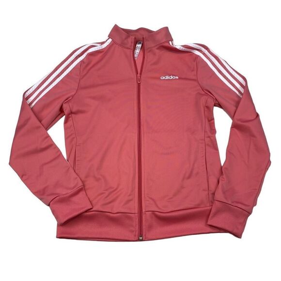 Adidas Essentials 3-Stripe Track Jacket Hazy Rose Pink Small - Picture 2 of 6